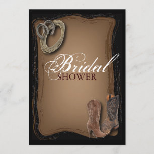 rustikales Westernland-Cowboy-Brautparty Einladung