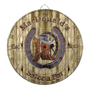 Rustikales Westernsaal-Bar Dartscheibe
