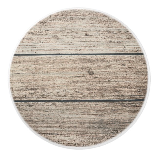 Rustikales Wetter Bauernhof Holz Land Keramikknauf (Vorderseite)