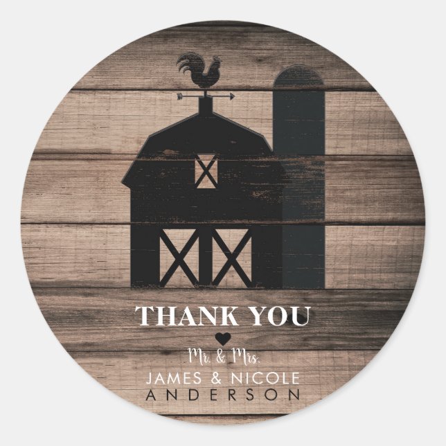 Rustikales Wetter mit schwarzem Holz Runder Aufkleber (Vorderseite)