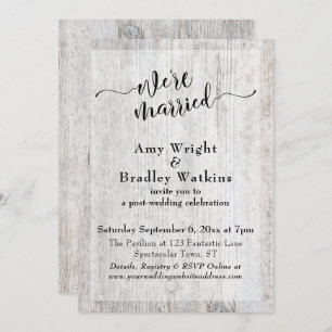 Rustikales Wetterfest nach Hochzeit Einladung