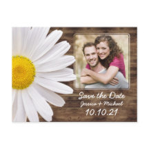 Rustikales White Daisy Wood Foto Wedding Rett Date