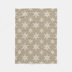 Rustikales White Imitats Burlap Snowflake Muster Fleecedecke