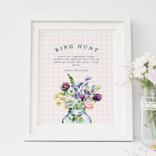 Rustikales Wildblumen-Mason-Glas-Braut-Ring-Suchsp Poster