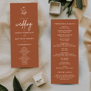 Rustikales Wildblumen-Terrakotta-Boho-Hochzeitspro