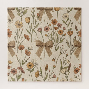 Rustikales Wildblumenbouquet mit Jute-Schleifen Vi Puzzle
