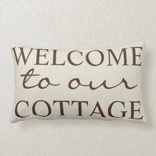 Rustikales Willkommen zu unserer Hütte - Lendenkissen