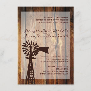 Rustikales Windmühle zum Hochzeitsfeiern Einladung