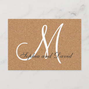 Rustikales Wine Cork Wedding Monogram UAWG RSVP Karte