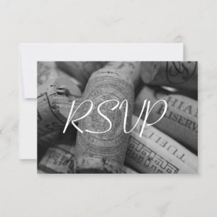 Rustikales Wine Cork Wedding RSVP Karte