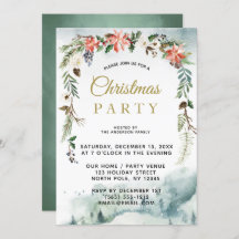 Rustikales Winter Blumenwald Weihnachtsfest Party