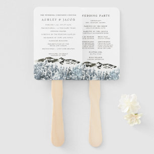 Rustikales Winter-Hochzeitsprogramm Handfan Fächer
