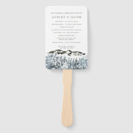Rustikales Winter-Hochzeitsprogramm Handfan Fächer
