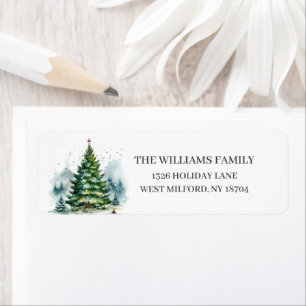 Rustikales Winter Pine Tree Winter Address Label