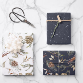 Rustikales Winter Pinecone Wrapping Paper Set Geschenkpapier Set