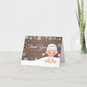 Rustikales Winter Snowflake Baby Dankeskarte