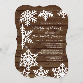 Rustikales Winter Wedding Barn Wood Brautparty Einladung