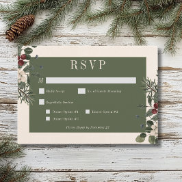 Rustikales Winterbraten & Pine Cream RSVP Karte