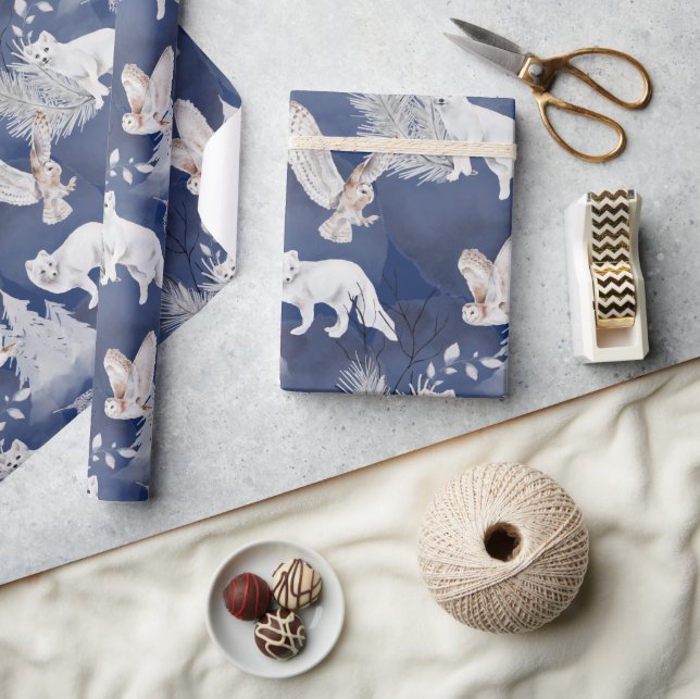 Rustikales Winterfox & Weihnachtsgeschenk Geschenkpapier (Kunsthandwerk)