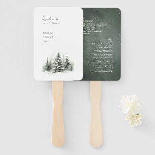 Rustikales Winterhochzeitprogramm Forest Green ID1 Fächer