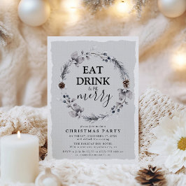 Rustikales Winterkraut Weihnachtsfest Party Einladung