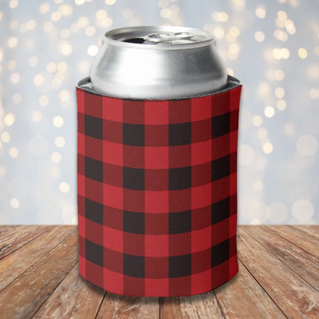 rustikales Winterlumberjack Roter Büffel kariertes Dosenkühler (rustic winter lumberjack red buffalo plaid party can cooler)