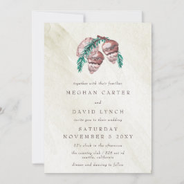 Rustikales Winterwald Waldkiefernkiefer Hochzeit i Einladung