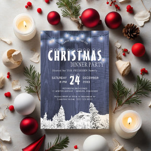 Rustikales Winterwunderland Weihnachten Party Einladung