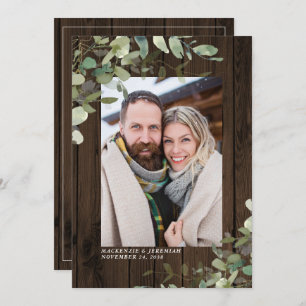 Rustikales Wood Eukalyptus Wedding Foto Save the D Save The Date