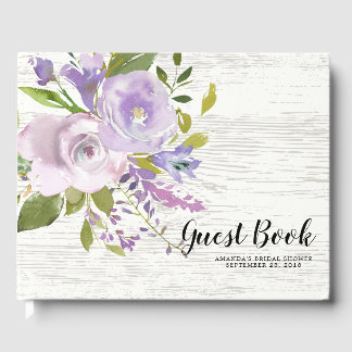 Rustikales Wood Floral Baby Brautparty Gästebuch