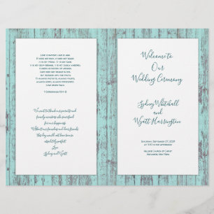 Rustikales Wood Katholic Hochzeitsprogramm