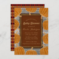 Rustikales Wood & Pumpkins Fall Baby Dusche Party