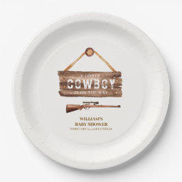Rustikales Wooden Wild West Cowboy Gun Babydusche Pappteller