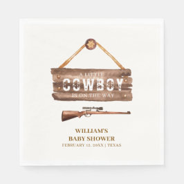 Rustikales Wooden Wild West Cowboy Gun Babydusche Serviette