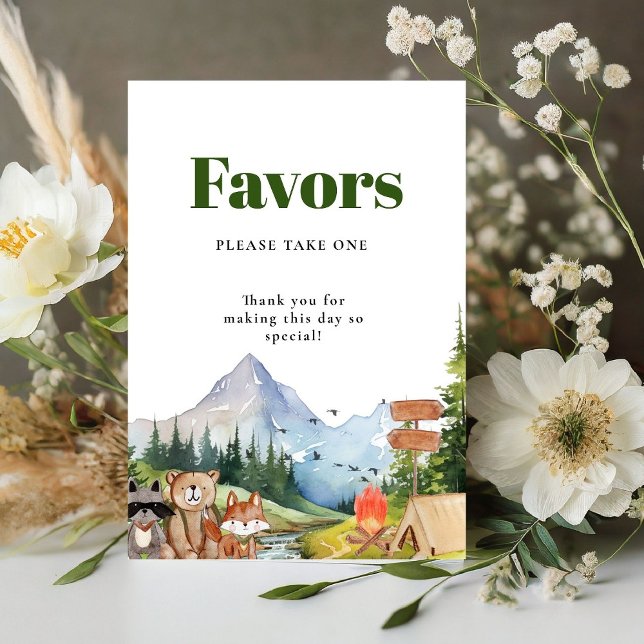 Rustikales Woodland Animal Baby Dusche Favoriten S Sockelschild (Von Creator hochgeladen)