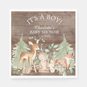 Rustikales Woodland Animal Baby Schuhpapier Napkin Serviette