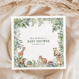 Rustikales Woodland Babydusche Papier Napkins Serviette