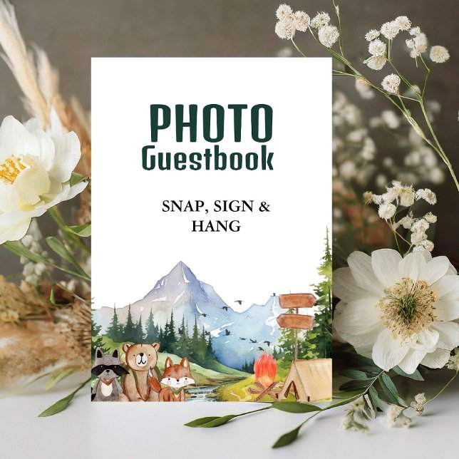 Rustikales Woodland Foto Gästebuch Babyduschzeiche Sockelschild (Von Creator hochgeladen)