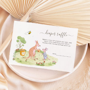 Rustikales Woodland Kangaroo Kinderdusche Windeln  Begleitkarte