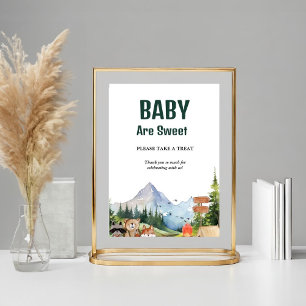 Rustikales Woodland-Tier Babydusche Gefälligkeitsz Poster