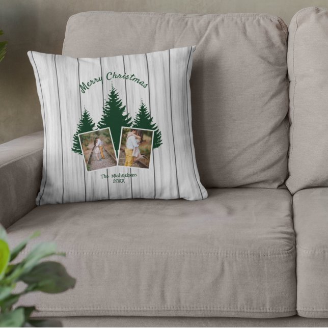 Rustikales Woodland Weihnachts-Foto Kissen (Von Creator hochgeladen)