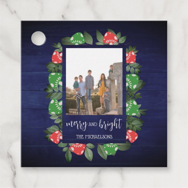 Rustikales Woodland Whimsischer Pilze Weihnachten Geschenkanhänger (Vorderseite)