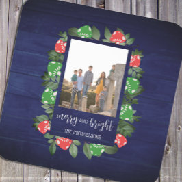 Rustikales Woodland Whimsischer Pilze Weihnachten Rechteckiger Pappuntersetzer