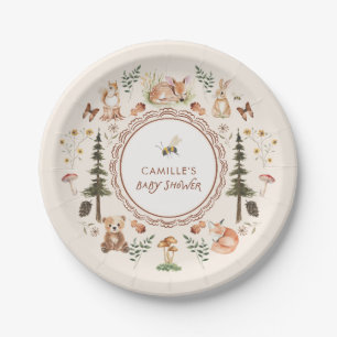 Rustikales Woodland Winter Boy Baby Dusche Pappteller