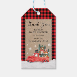 Rustikales Woodland Winter Wonderland Baby Animes Geschenkanhänger