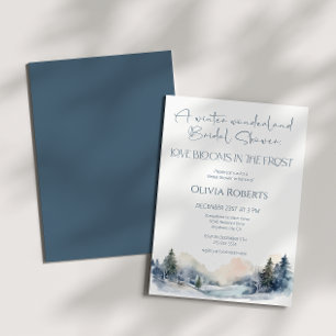 Rustikales Woodland Winterwald Brautparty Einladung
