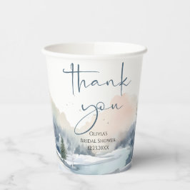 Rustikales Woodland Winterwald Brautparty Pappbecher