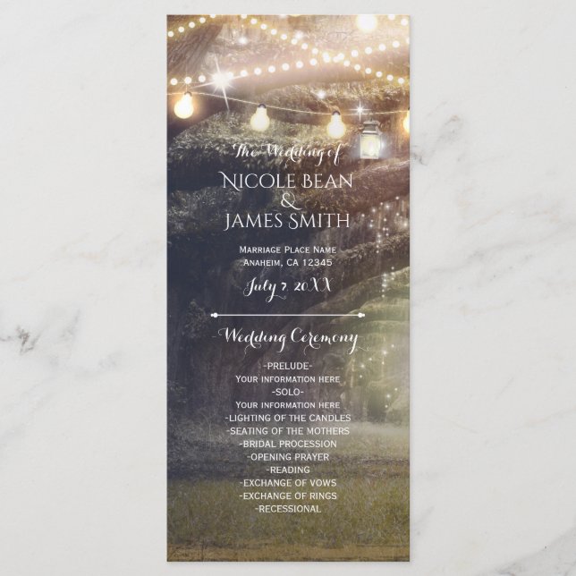 Rustikales Woods Enchanted Forest & Lights Program Programm (Vorderseite)