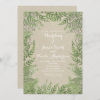 Rustikales Woodsy Botanical Blätter Kraft Wedding