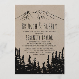 Rustikales Woodsy Mountain Brunch & Bubbly Einladung